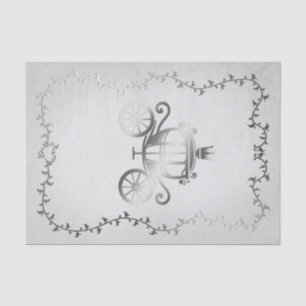 Papel De Seda Elegante Carruaje Blanco de Plata Historia Libro R