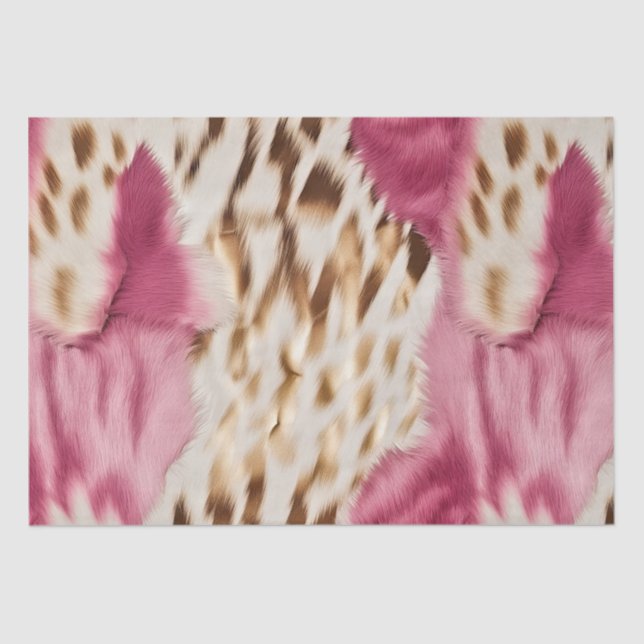 Papel De Seda Elegante Cebra de oro blanco rosado (Anverso)