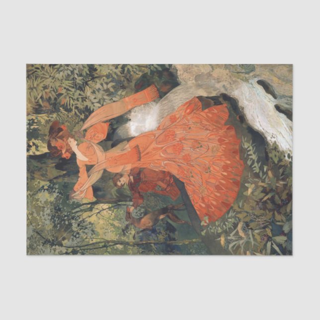 Papel De Seda Elegante cerca de una primavera, desenlace (Anverso)