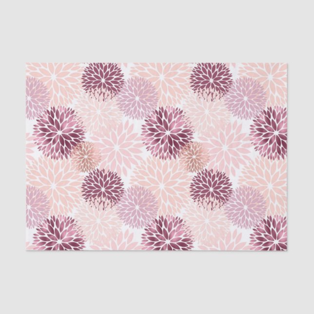 Papel De Seda Elegante Chic Rosa Floral (Anverso)