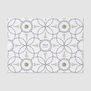 Papel De Seda Elegante clásico monograma de boda vintage