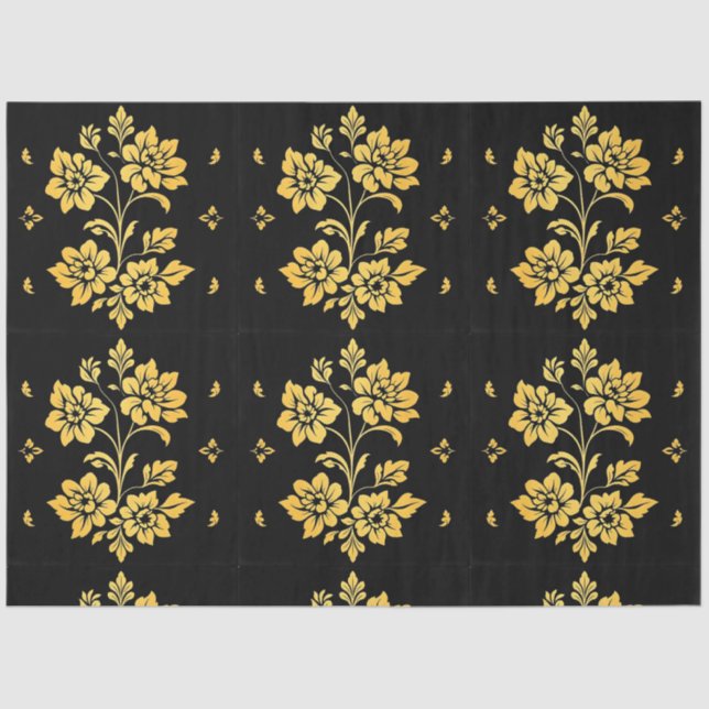 Papel De Seda Elegante Colección Floral de Lujo Moderno (Anverso)