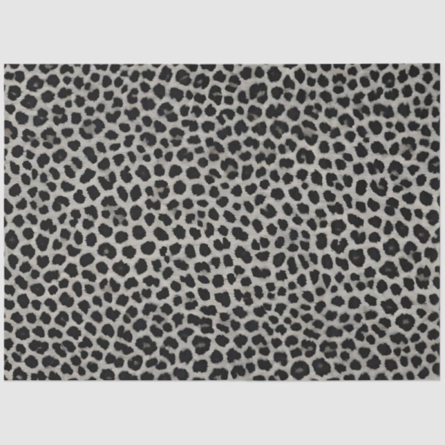 Papel De Seda Elegante Colección Moderna de Lujo Leopardo Blanco (Anverso)