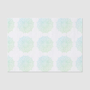 Papel De Seda Elegante color azul acuático verde naranja Mandala