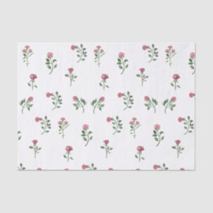 Papel De Seda Elegante color de agua rosas rosadas con piedras y