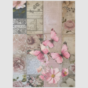 Papel De Seda Elegante color rosa floral abstracto decorativo Ar