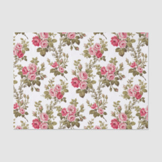 Papel De Seda Elegante color rosa rosa de época - fondo blanco