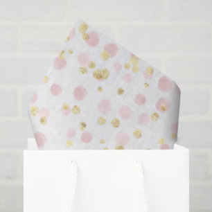 Papel de seda elegante con confeti rosa dorado bla