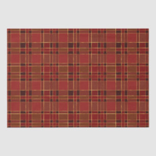 Papel De Seda Elegante Cuadro de Navidad Rojo y Dorado Foil de I