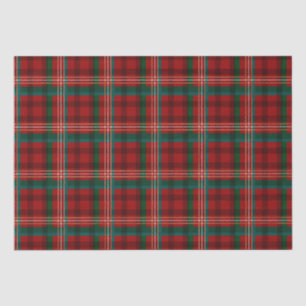 Papel De Seda Elegante Cuadro de Navidad Rojo y Verde de Fiesta