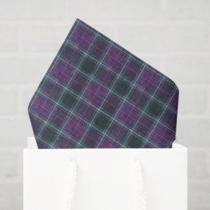 Papel De Seda Elegante Cuadro Morado Turquesa