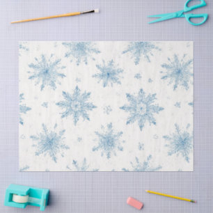 Papel de seda elegante de copo de nieve en acuarel