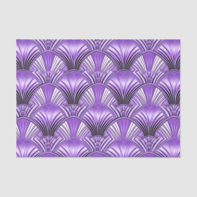 Papel De Seda Elegante deco de arte negro morado (Anverso)