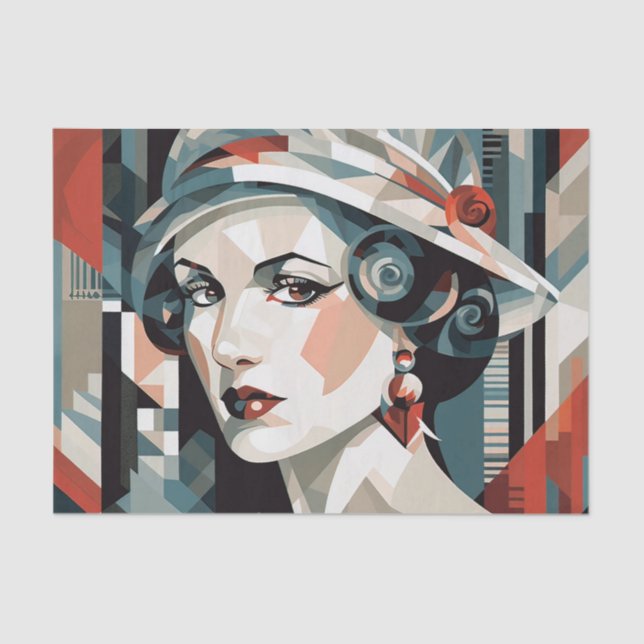 Papel De Seda Elegante deco lady (Anverso)
