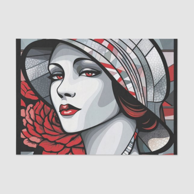 Papel De Seda Elegante deco lady (Anverso)