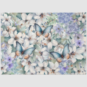 Papel De Seda Elegante Decoración De Mariposas Florales