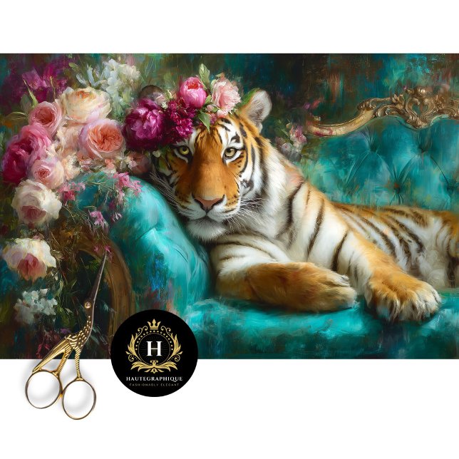 Papel De Seda Elegante Decoración Floral del tigre (Subido por el creador)