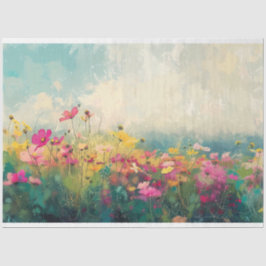 Papel De Seda Elegante Decoración Impresionista De Flor Silvestr