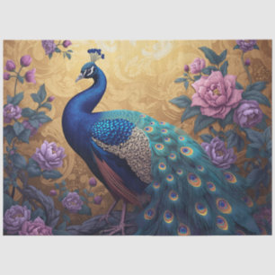 Papel De Seda Elegante Decoupage de Pavo Real