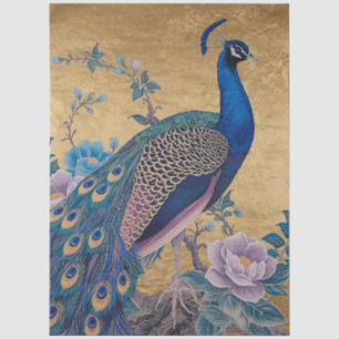 Papel De Seda Elegante Decoupage de Pavo Real