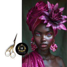 Elegante Decoupage Floral Púrpura Afroamericano