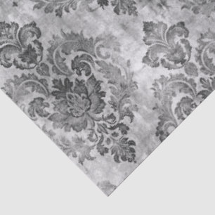 Papel De Seda Elegante Decoupage Negro Gris Vintage