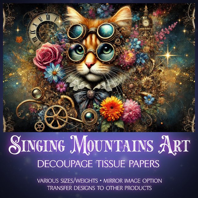 Papel De Seda Elegante desenlace de gatos de Steampunk Tabby en  (Subido por el creador)
