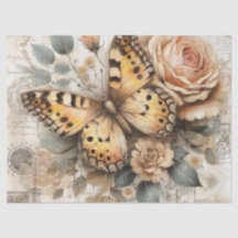 Elegante desenlace rústico floral mariposa vintage