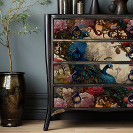 Papel De Seda Elegante desenlace victoriano de boho peacocks