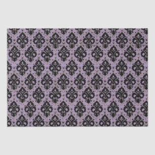 Papel De Seda Elegante desventaja de época Black Purple Damask