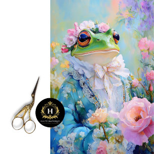 Papel De Seda Elegante Día de la Madre Floral Frog Decoupage