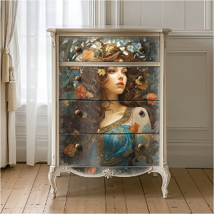 Papel De Seda Elegante diosa victoriana de estilo Art Nouveau