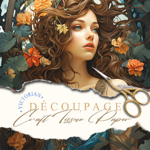 Papel De Seda Elegante diosa victoriana de estilo Art Nouveau