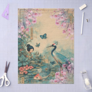 Papel De Seda Elegante Diseño De Decoraciones Con Temas Japonese