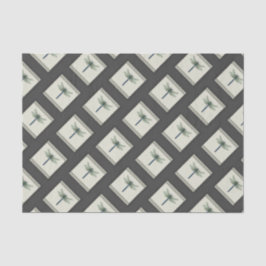 Papel De Seda Elegante Dragonfly azul