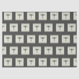 Papel De Seda Elegante Dragonfly azul