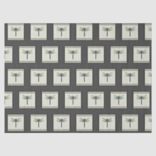 Papel De Seda Elegante Dragonfly azul