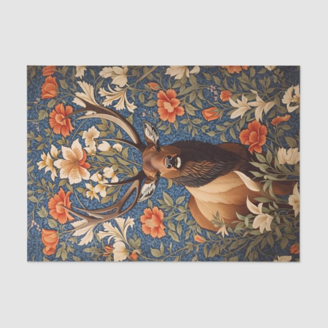 Papel De Seda Elegante Elk William Morris inspirado en la floral (Anverso)