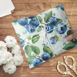 Papel De Seda Elegante envolvimiento de color de agua azul
