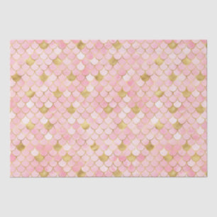 Papel De Seda Elegante escamas de sirena en oro y hoja de ombre 