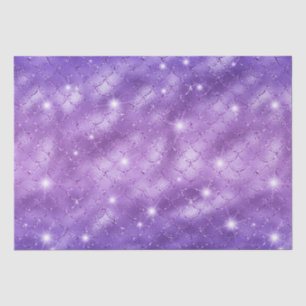 Papel De Seda Elegante Escamas de Sirena Moradas Brillo Metálico