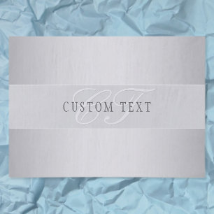 Papel De Seda Elegante escritura de monograma editable Gris