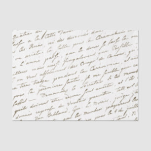 Papel De Seda Elegante estilo francés Script Gold Vintage