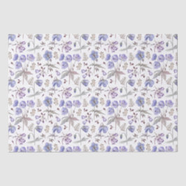 Papel De Seda Elegante Estiloso Acuarela Flor Silvestre Púrpura