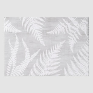 Papel De Seda Elegante Fern blanco sobre tela de arpillera Textu