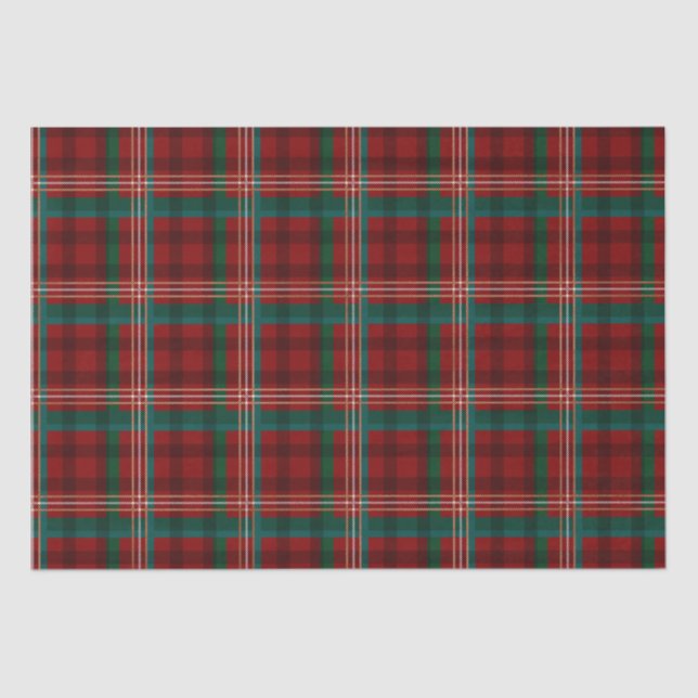 Papel De Seda Elegante fiesta de Navidades rojos y verdes (Anverso)