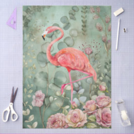 Papel De Seda Elegante Flamingo Rosa Pastel y Decoración Rosa