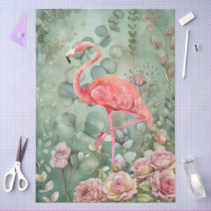 Papel De Seda Elegante Flamingo Rosa Pastel y Decoración Rosa