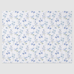 Papel De Seda Elegante Flor azul turquesa