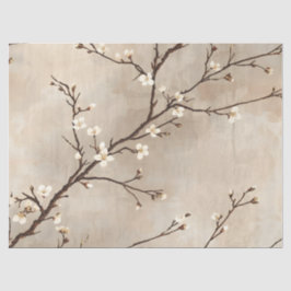 Papel De Seda Elegante Flor Blanca Ramo Mínimo